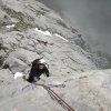Escalade aux piliers de la pointe du Midi (pointe Dzérat) - les Gants Rouges du Cardinal, juin 2011