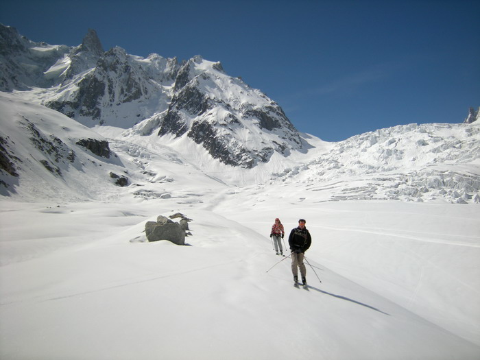 Solitude sur le glacier du Tacul