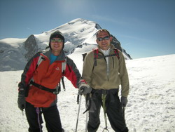 Mont-Blanc, au Dôme du Gouter après la voie normale Mont-Blanc avec un guide, au Dôme du Gouter