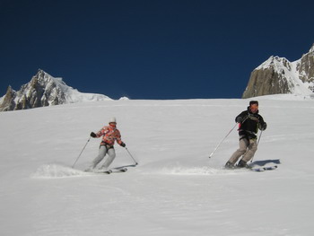 Descente � skis de la Vall�e Blanche