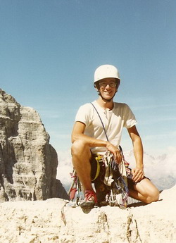 Après l'escalade dans les Dolomites en 1989