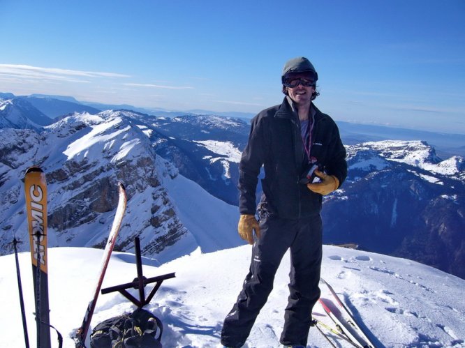 Face sud de la Pointe Blanche à skis