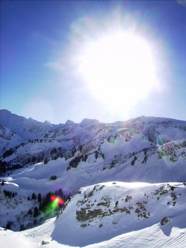 Face sud de la Pointe Blanche à skis