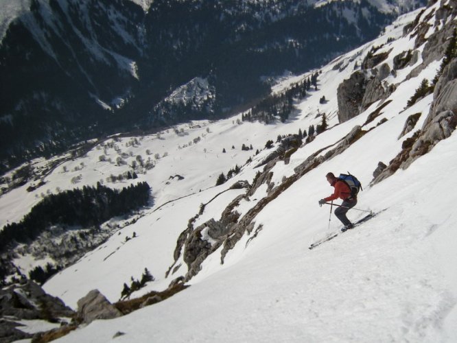 Face Est du Petit Bargy couloir des Frémieux