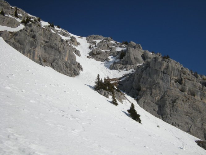 Face Est du Petit Bargy couloir des Frémieux