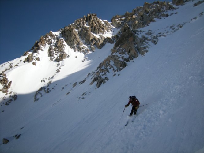 Couloir des Cosmiques à skis