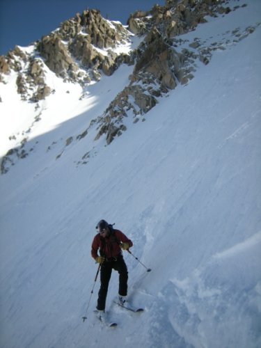 Couloir des Cosmiques à skis