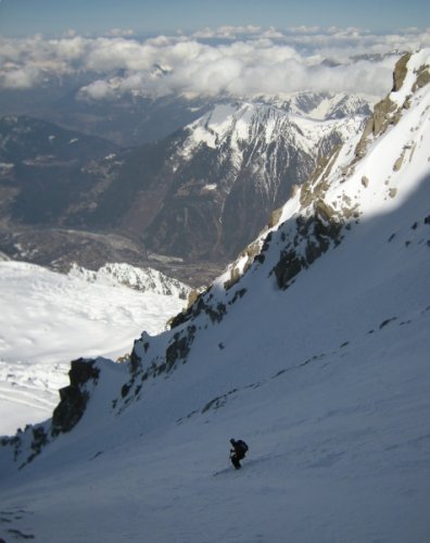 Couloir des Cosmiques à skis