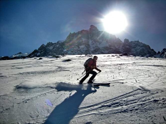 Couloir des Cosmiques à skis