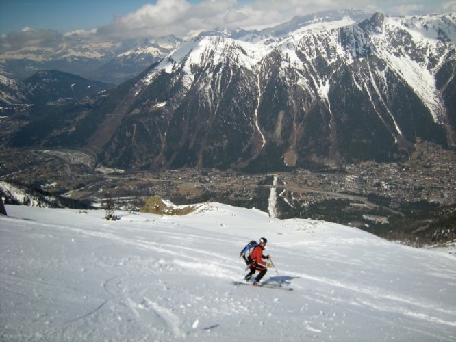 Couloir des Cosmiques à skis