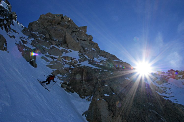 Couloir des Cosmiques à skis