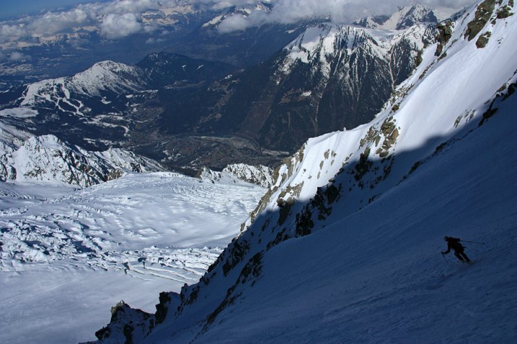 Couloir des Cosmiques à skis