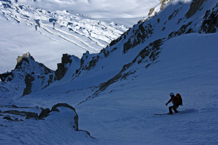 Couloir des Cosmiques à skis