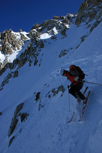 Couloir des Cosmiques à skis