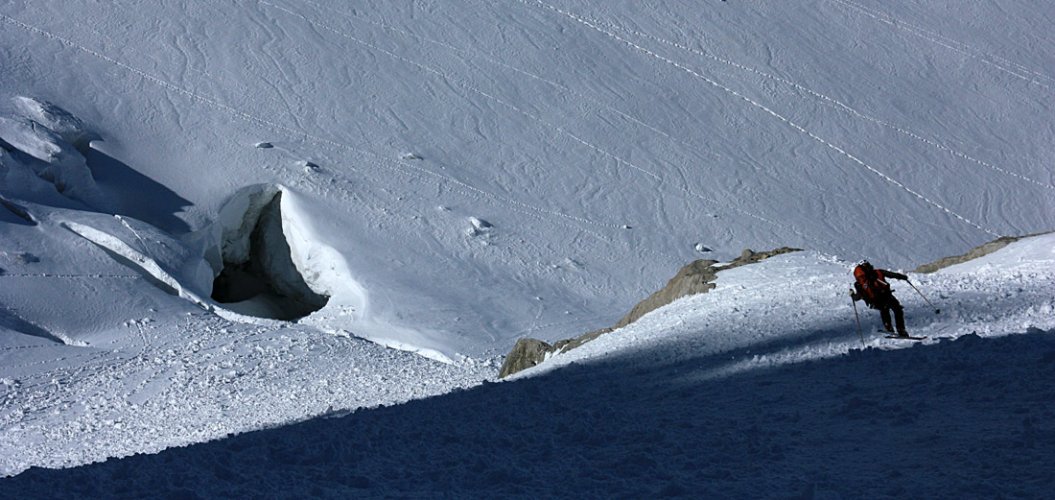 Couloir des Cosmiques à skis