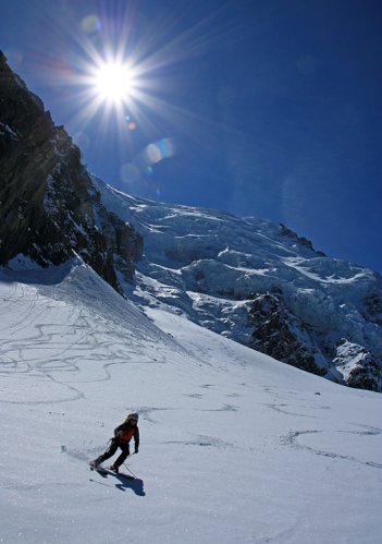 Couloir des Cosmiques à skis