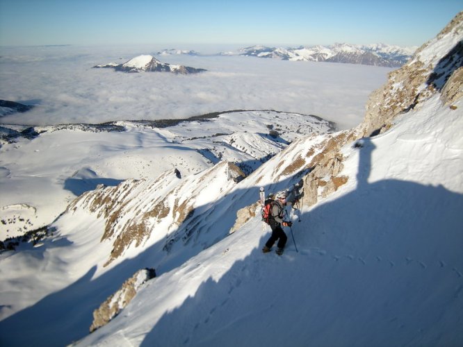 Face Ouest du Jallouvre et couloir Sosay