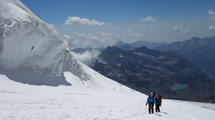 La descente sur Gnifetti