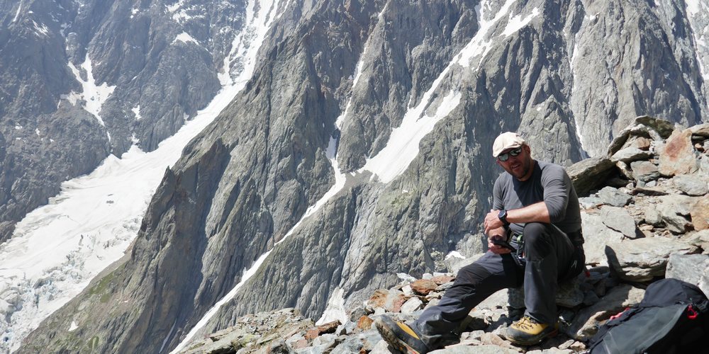 Guillaume pendant la montée au refuge Gonella