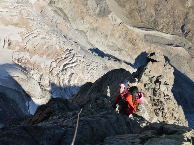 Les derniers mètres sous le Grand Pic, versant Nord