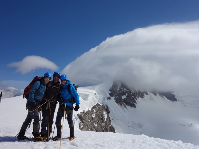 Le Lyskam couvert depuis le col Felik