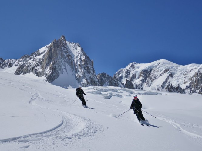 Un dernier tour à skis en Vallée Blanche