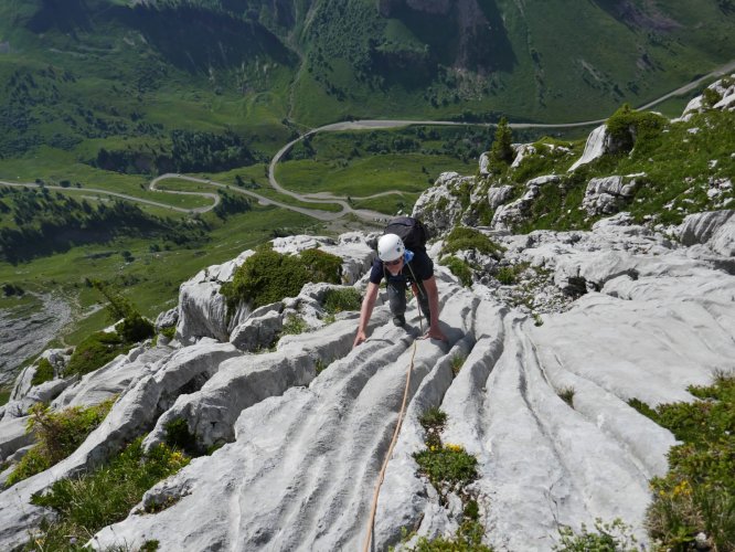 Un jour caniculaire dans les Bornes, voie des Cristaux et arête des Bouquetins