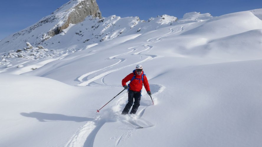 Magnifique neige poudreuse sur le Désert de Platé