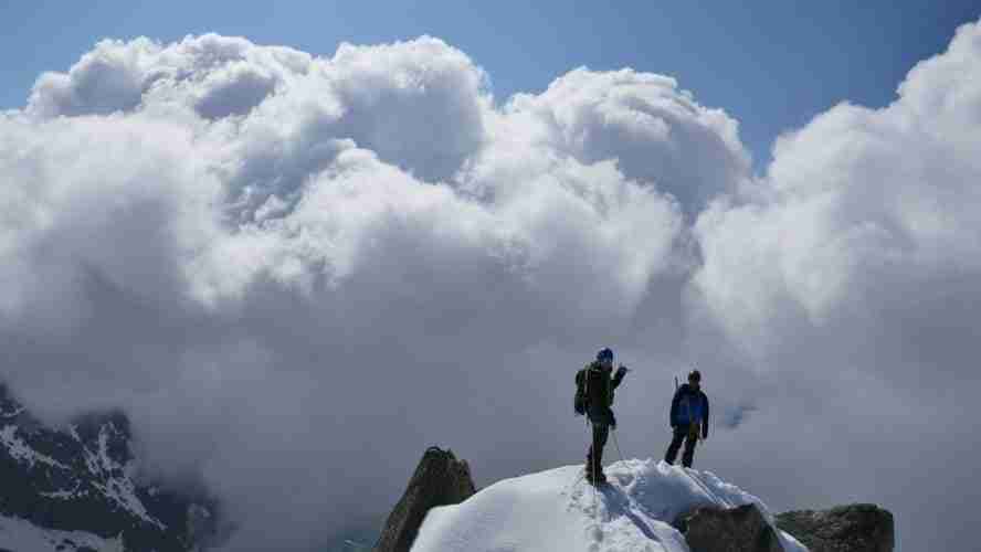 Préparation au Mont-Blanc dans le secteur des Aiguilles Marbrées