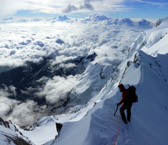 Descente de la Pointe Dufour au Mont-Rose