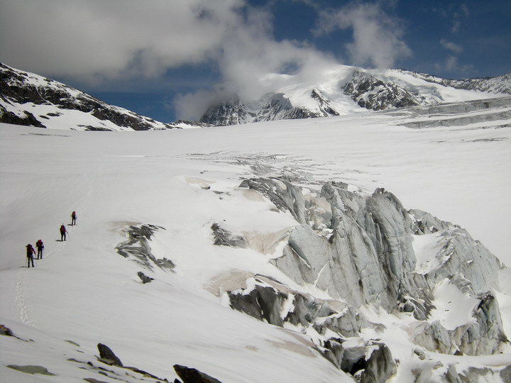 Le glacier de Giétro pendant la plus grosse étape de la semaine entre Chamonix et Zermatt