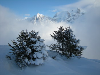 Le retour de l'hiver sur la Haute-Savoie, voie normale de l'aiguillette des Houches