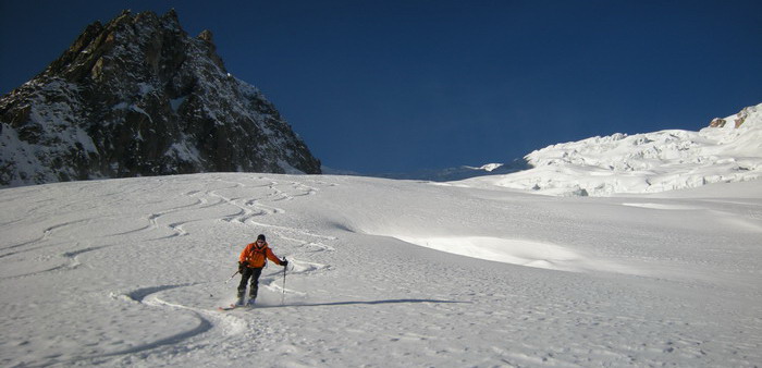 Descente de la Vallée Blanche des Anciens ou vraie vallée