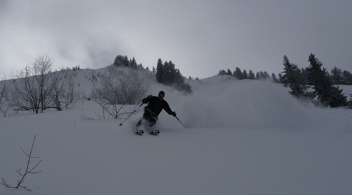 ski free-ride dans la face nord de la pointe de la Croix