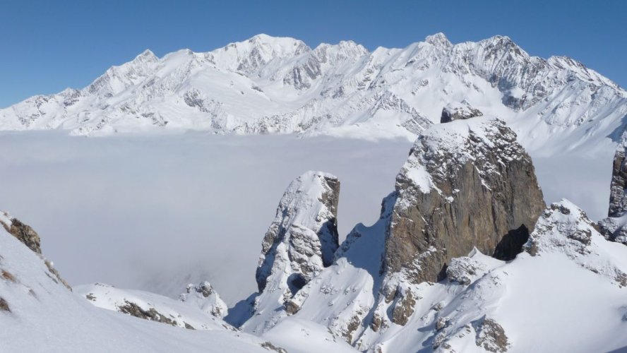 Le Mont-Blanc pendant la traversée Cicle - Chasseurs