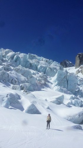 Vallée Blanche d'avril, au milieu des séracs