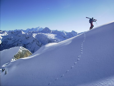 près du col de Balafrasse, vue sur le Mont-Blanc