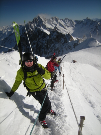 Sur l'arête de l'aiguille du Midi