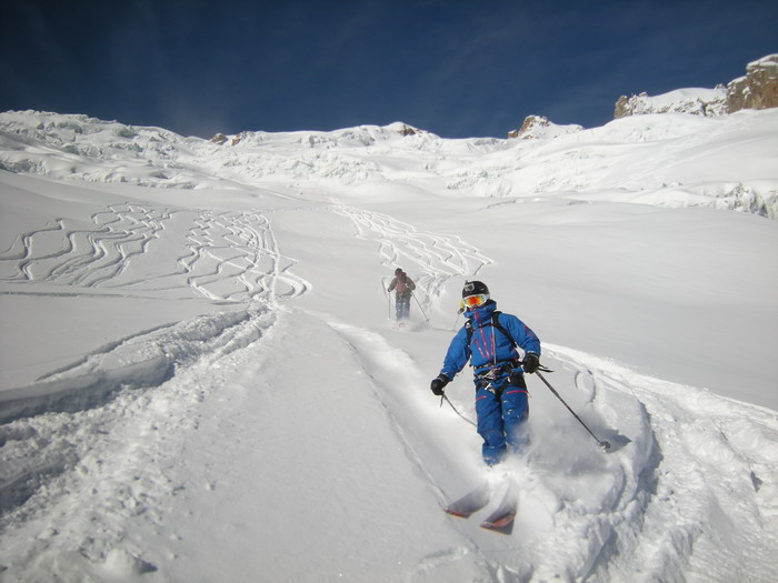 Poudreuse sur l'Envers du Plan, Vallée Blanche