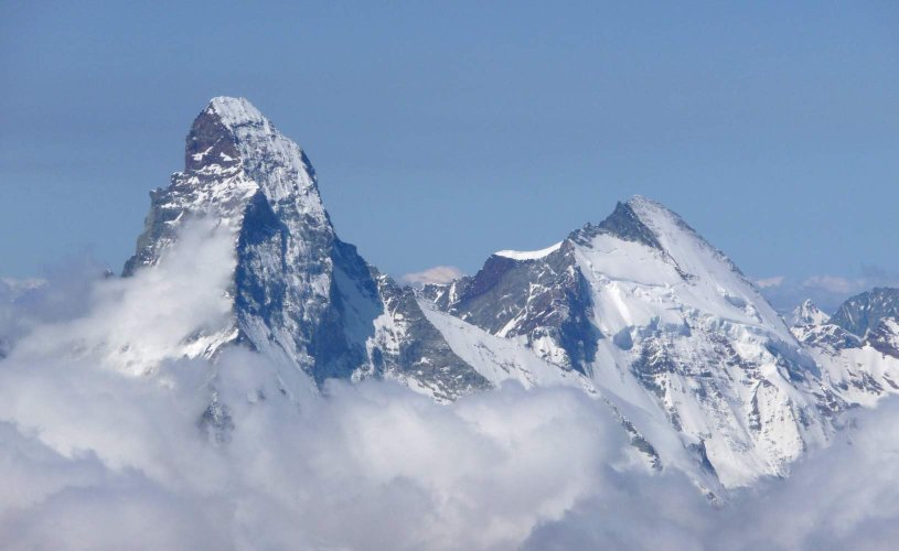 Cervin et Dent d'Hérens depuis l'Allalinhorn