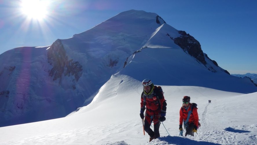 Retour du sommet, au Dôme