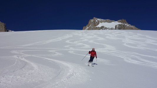 A skis dans les pentes du Rognon