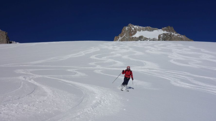 A skis dans les pentes du Rognon