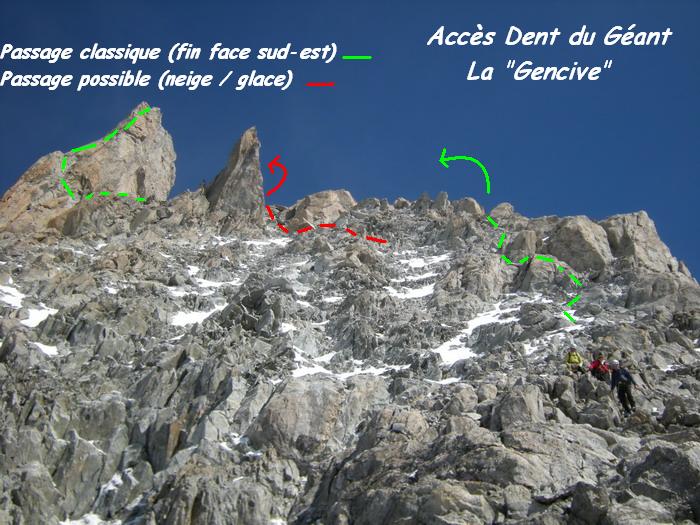 Accès à la Dent du Géant