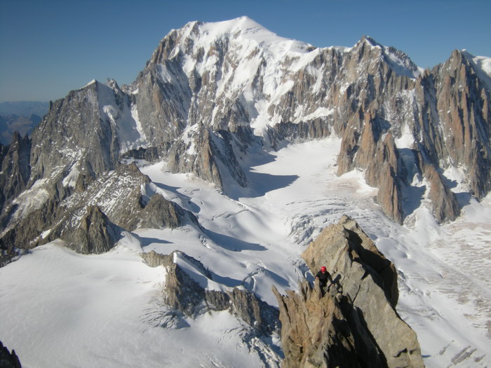 Arête sommitale de la Dent du Géant depuis le sommet principal