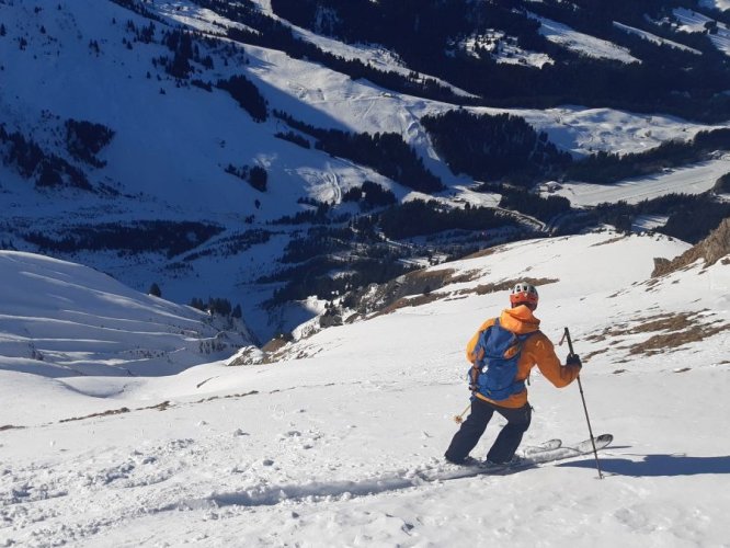 Une journée de freerando entre Contamines et Megève dans le versant N-O du Mont-Joly