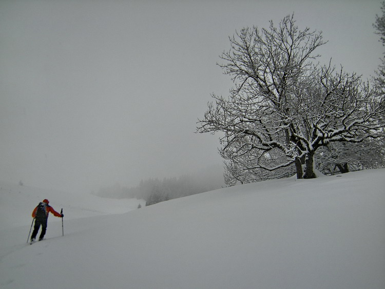 En montant en ski de rando à la Croix Cartier dans les Aravis